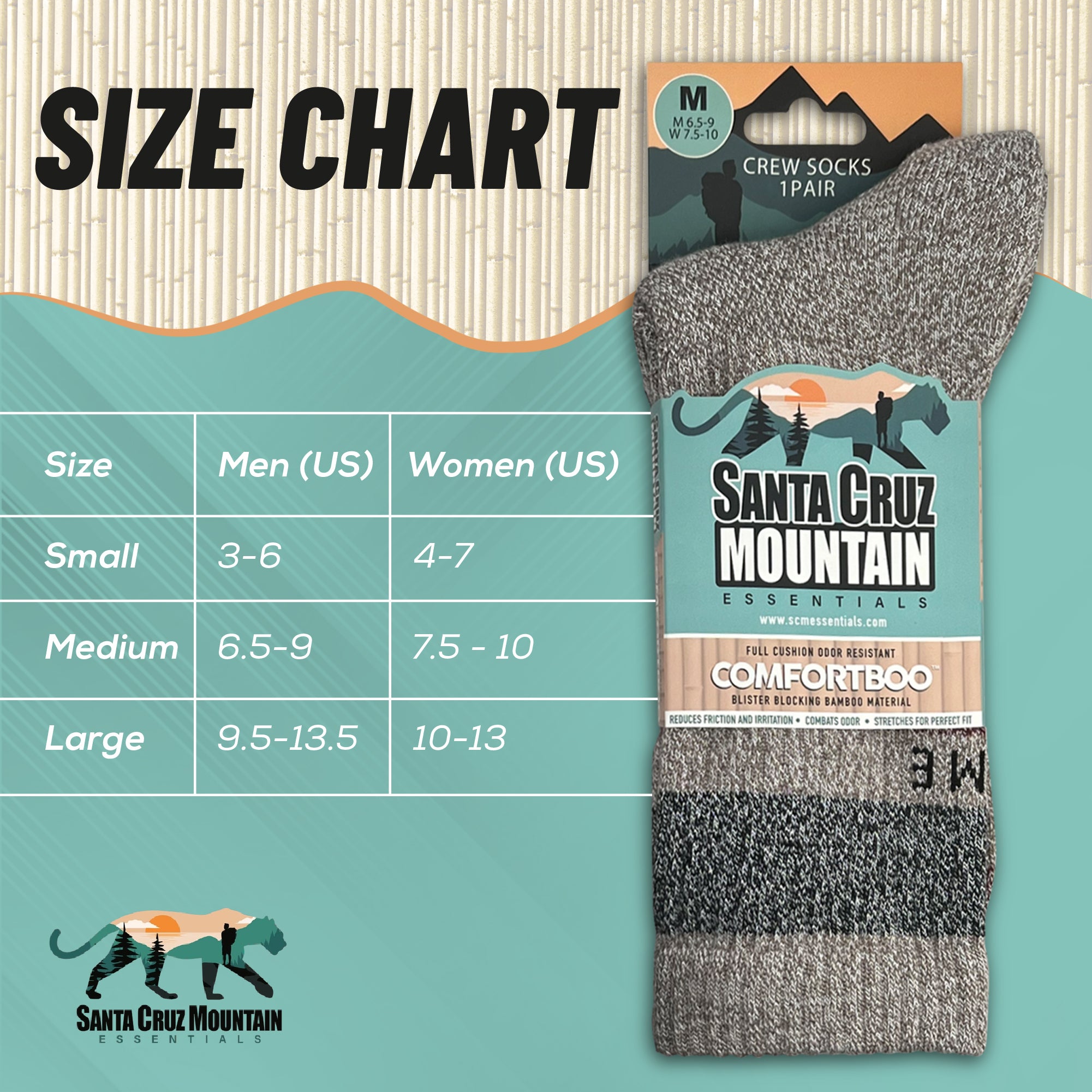 ComfortBoo Hiking Socks The Ultimate Blister-Blocking Bamboo Hiking Socks